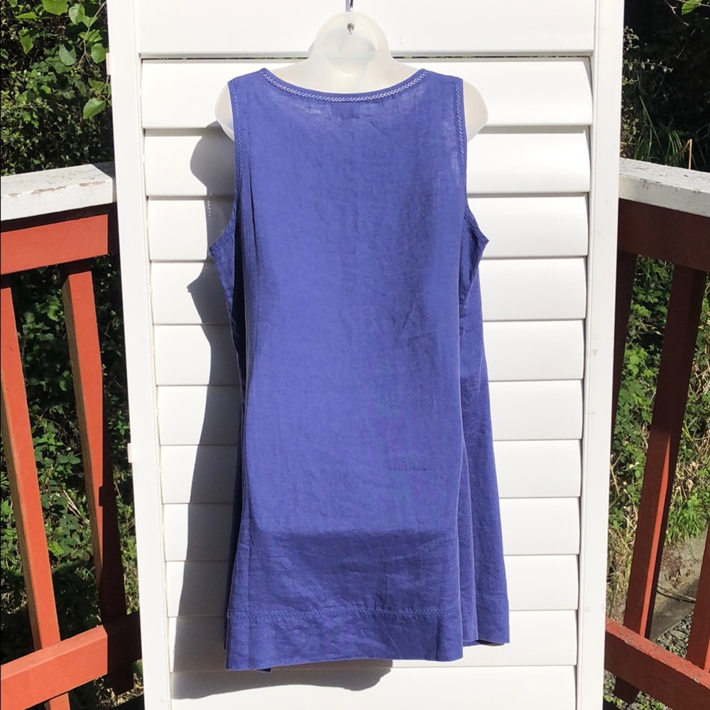 NWT Love Linen J. Jill Blue Sleeveless Casual Dress - Picture 12 of 15